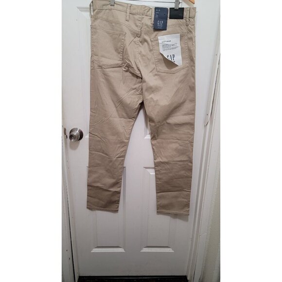 Gap Mens Slim Fit Khaki Pants 36x32 Mid Rise GapFlex Soft Denim Beige - Picture 3 of 11